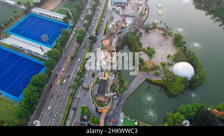 Luftaufnahme der Senayan Park Mall Jakarta am Nachmittag. Jakarta, Indonesien, Februar 6 2022 Stockfoto