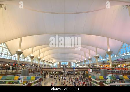 Denver International ist der 8. Verkehrsreichste Flughafen in den USA, Colorado CO Stockfoto