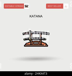 Katana einfaches Vektorsymbol. Stock Vektor