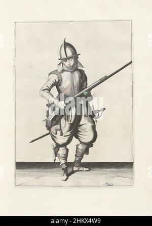 Kunst inspiriert von Soldier Schütteln Pulver aus seinem Ruder (no 18), c. 1600, Ein Soldat, in voller Länge, rechts, schüttelt ein Ruder (eine bestimmte Art von Schusswaffe) mit beiden Händen, um jegliches Pulver loszuwerden, das außerhalb der Pfanne gefallen sein könnte (das Pulverreservoir) (Nr. 1) 18), c. 1600. In seinen, Klassischen Werken, die von Artotop mit einem Schuss Moderne modernisiert wurden. Formen, Farbe und Wert, auffällige visuelle Wirkung auf Kunst. Emotionen durch Freiheit von Kunstwerken auf zeitgemäße Weise. Eine zeitlose Botschaft, die eine wild kreative neue Richtung verfolgt. Künstler, die sich dem digitalen Medium zuwenden und die Artotop NFT erschaffen Stockfoto