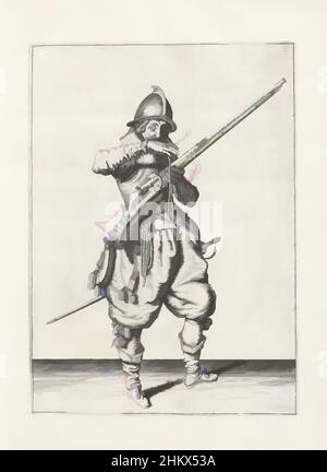 Kunst inspiriert von Soldier mit einem Helm, der seine Sicherung in den Mund bringt, um sie sauber zu blasen (nein 6), c. 1600, Ein Soldat, in voller Länge, rechts, mit der linken Hand ein Steuerrad (eine bestimmte Art von Schusswaffe) haltend (nein 6), c. 1600. Mit der rechten Hand bringt er einen brennenden Docht in den Mund zu den von Artotop modernisierten Classic Works mit einem Schuss Modernität. Formen, Farbe und Wert, auffällige visuelle Wirkung auf Kunst. Emotionen durch Freiheit von Kunstwerken auf zeitgemäße Weise. Eine zeitlose Botschaft, die eine wild kreative neue Richtung verfolgt. Künstler, die sich dem digitalen Medium zuwenden und die Artotop NFT erschaffen Stockfoto