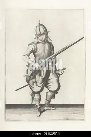 Kunst inspiriert von Soldier Schütteln Pulver aus seinem Ruder (no 18), c. 1600, Ein Soldat, in voller Länge, rechts, schüttelt ein Ruder (eine bestimmte Art von Schusswaffe) mit beiden Händen, um von jegliches Pulver zu kommen, das außerhalb der Pfanne gefallen sein könnte (das Pulverreservoir) (Nr. 1) 18), c. 1600. In seiner Linken modernisierte Classic Works von Artotop mit einem Schuss Modernität. Formen, Farbe und Wert, auffällige visuelle Wirkung auf Kunst. Emotionen durch Freiheit von Kunstwerken auf zeitgemäße Weise. Eine zeitlose Botschaft, die eine wild kreative neue Richtung verfolgt. Künstler, die sich dem digitalen Medium zuwenden und die Artotop NFT erschaffen Stockfoto