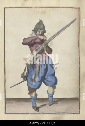 Kunst inspiriert von Soldier mit einem Helm, der seine Sicherung in den Mund bringt, um sie sauber zu blasen (nein 6), c. 1600, Ein Soldat, in voller Länge, rechts, mit der linken Hand ein Ruder (eine bestimmte Art von Schusswaffe) haltend (Nr. 1) 6), c. 1600. Mit der rechten Hand bringt er einen brennenden Docht in den Mund, um zu blasen, Classic Works, modernisiert von Artotop mit einem Schuss Moderne. Formen, Farbe und Wert, auffällige visuelle Wirkung auf Kunst. Emotionen durch Freiheit von Kunstwerken auf zeitgemäße Weise. Eine zeitlose Botschaft, die eine wild kreative neue Richtung verfolgt. Künstler, die sich dem digitalen Medium zuwenden und die Artotop NFT erschaffen Stockfoto