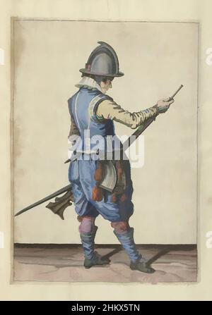 Kunst inspiriert von Soldier Schließung der Pfanne seines Ruders (no 17), ca. 1600, Ein Soldat, in voller Länge, rechts, schließt die Pfanne (das Pulverreservoir) seines Steuerruders (eine bestimmte Art von Schusswaffe) mit seiner rechten Hand (Nr. 1) 17), ca. 1600. In seiner linken Hand, neben dem Ruder, ein brennendes, Classic Works modernisiert von Artotop mit einem Schuss Moderne. Formen, Farbe und Wert, auffällige visuelle Wirkung auf Kunst. Emotionen durch Freiheit von Kunstwerken auf zeitgemäße Weise. Eine zeitlose Botschaft, die eine wild kreative neue Richtung verfolgt. Künstler, die sich dem digitalen Medium zuwenden und die Artotop NFT erschaffen Stockfoto