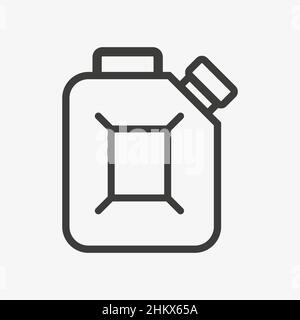 Vektorsymbol für jerrycan-Umrisse auf weißem Hintergrund Stock Vektor