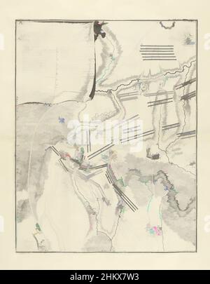 Kunst inspiriert von der Schlacht von Malplaquet, 1709, Plan de la Bataille de Taisniere donnée le 11me de 7bre 1709, Schlacht von Malplaquet, zwischen den Alliierten unter Herzog von Marlborough und Prinz von Savoyen und den Franzosen, 11. September 1709. Oben links Vorhänge mit dem Titel und der Legende A-e auf Französisch, Classic Works modernisiert von Artotop mit einem Schuss Moderne. Formen, Farbe und Wert, auffällige visuelle Wirkung auf Kunst. Emotionen durch Freiheit von Kunstwerken auf zeitgemäße Weise. Eine zeitlose Botschaft, die eine wild kreative neue Richtung verfolgt. Künstler, die sich dem digitalen Medium zuwenden und die Artotop NFT erschaffen Stockfoto