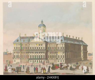 Kunst inspiriert vom Königspalast am Dam-Platz, ca. 1810-1813, Vue du Palais Roijal, et de la Place le Dam, Blick auf den Königspalast am Dam-Platz in Amsterdam, ca. 1810-1813. Teil einer Platte Arbeit von c. 1824-1825 mit 74 (unnummerierten) Tafeln der wichtigsten topografischen Ansichten, von Artotop modernisierte Klassiker mit einem Schuss Moderne. Formen, Farbe und Wert, auffällige visuelle Wirkung auf Kunst. Emotionen durch Freiheit von Kunstwerken auf zeitgemäße Weise. Eine zeitlose Botschaft, die eine wild kreative neue Richtung verfolgt. Künstler, die sich dem digitalen Medium zuwenden und die Artotop NFT erschaffen Stockfoto