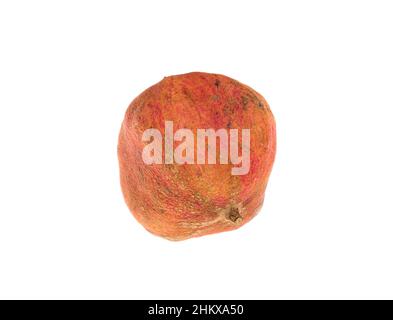 Verfaulte Granatapfelfrucht. Isoliert auf weißem Hintergrund. Stockfoto