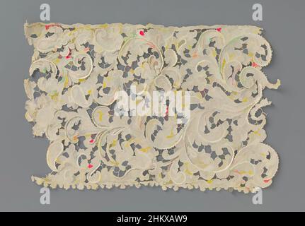 Kunst inspiriert von Nadelspitze mit asymmetrischen Akanthus-Blättern, naturfarbener Nadelspitze, venezianischer Reliefspitze. Muster mit asymmetrischen Akanthus-Blättern in S- und C-Voluten, die in Palmetto-Blüten enden. Unregelmäßiger Bargrund mit Picots. Die obere Kante ist, Classic Works modernisiert von Artotop mit einem Schuss Moderne. Formen, Farbe und Wert, auffällige visuelle Wirkung auf Kunst. Emotionen durch Freiheit von Kunstwerken auf zeitgemäße Weise. Eine zeitlose Botschaft, die eine wild kreative neue Richtung verfolgt. Künstler, die sich dem digitalen Medium zuwenden und die Artotop NFT erschaffen Stockfoto