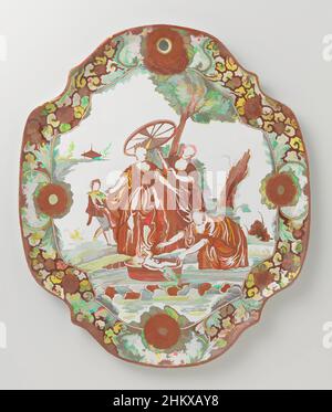 Kunst inspiriert von Plakette mit dem Fund von Moses, Plate mit Moses im Rush Korb, Plakette der Fayence. Bunt bemalt mit der Darstellung von Pharaos Tochter, die Moses im Eilteller findet., Joseph Wagner, Delft, Venedig, c. 1730 - c. 1740, Höhe 38 cm × Breite 32 cm, Classic Works modernisiert von Artotop mit einem Schuss Modernität. Formen, Farbe und Wert, auffällige visuelle Wirkung auf Kunst. Emotionen durch Freiheit von Kunstwerken auf zeitgemäße Weise. Eine zeitlose Botschaft, die eine wild kreative neue Richtung verfolgt. Künstler, die sich dem digitalen Medium zuwenden und die Artotop NFT erschaffen Stockfoto