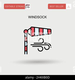 Einfaches Vektorsymbol „Windsock“. Stock Vektor