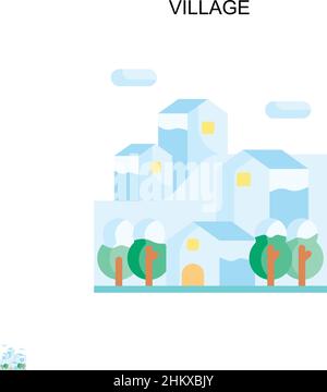 Einfaches Vektorsymbol Dorf. Illustration Symbol Design-Vorlage für Web mobile UI-Element. Stock Vektor