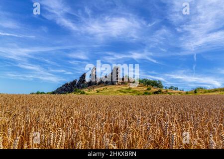 Teufelsmauer stieg bei Thale Bodetal Harz Stockfoto