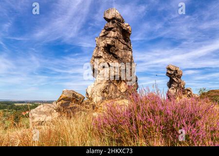 Teufelsmauer stieg bei Thale Bodetal Harz Stockfoto