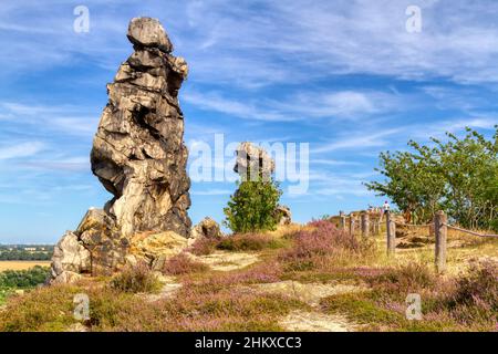 Teufelsmauer stieg bei Thale Bodetal Harz Stockfoto