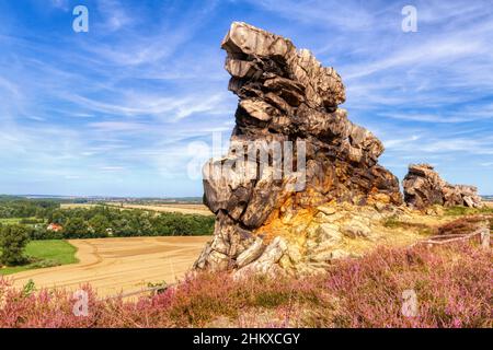 Teufelsmauer stieg bei Thale Bodetal Harz Stockfoto