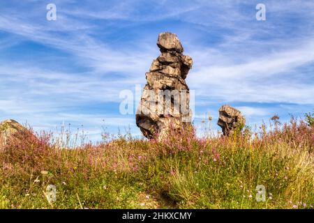 Teufelsmauer stieg bei Thale Bodetal Harz Stockfoto