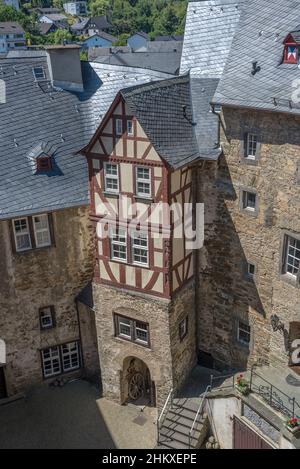 Gebäude im Innenhof der Burg Runkel, Hessen, Deutschland Stockfoto