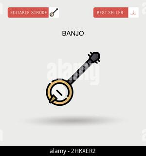 Einfaches Banjo-Vektor-Symbol. Stock Vektor