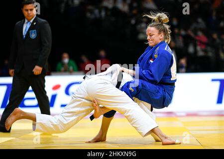 Geke van den Berg aus den Niederlanden tritt am 5. Februar 2022 in der Accor Arena in Paris, Frankreich, bei der Paris Grand Slam 2022, IJF World Judo Tour an. Foto von Victor Joly/ABACAPRESS.COM Stockfoto