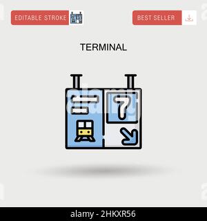 Symbol für den einfachen Vektor des Terminals. Stock Vektor