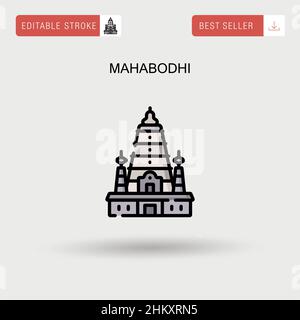 Mahabodhi einfaches Vektor-Symbol. Stock Vektor