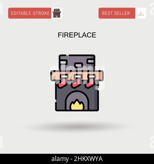 Einfaches Vektor-Symbol für Kamin. Stock Vektor