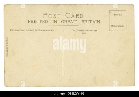 53-VE1431 Rückseite der ursprünglichen Postkarte aus dem Jahr WW1 mit leerem Platz zum Kopieren Stockfoto