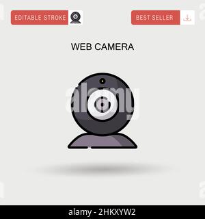 Einfaches Vektorsymbol der Webcam. Stock Vektor