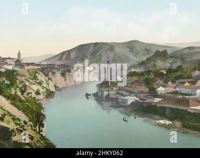 Kunst inspiriert von View of Avlabar, Tiflis. Vue generale d'Avlabar., Blick auf die Nachbarschaft von Avlabar. Unten links ist der Titel auf Russisch und Französisch., unbekannt, Tiflis, c. 1895 - c. 1915, Papier, Karton, Fotolithographie, Höhe 170 mm × Breite 227 mmhöhe 243 mm × Breite, Klassische Werke, die von Artotop mit einem Schuss Moderne modernisiert wurden. Formen, Farbe und Wert, auffällige visuelle Wirkung auf Kunst. Emotionen durch Freiheit von Kunstwerken auf zeitgemäße Weise. Eine zeitlose Botschaft, die eine wild kreative neue Richtung verfolgt. Künstler, die sich dem digitalen Medium zuwenden und die Artotop NFT erschaffen Stockfoto