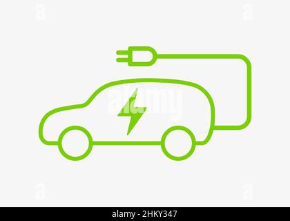 Elektroauto mit Vektor-Symbol für Ladekabel Stock Vektor