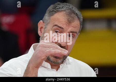 Perugia, Italien. 05th. Feb 2022. grbic nikola (1Â sicherheitsbeaufsichtigungen conad perugia) während der Sir Safety Conad Perugia gegen Consar Ravenna, Volleyball Italienische Serie A Männer Superliga Meisterschaft in Perugia, Italien, Februar 05 2022 Quelle: Independent Photo Agency/Alamy Live News Stockfoto
