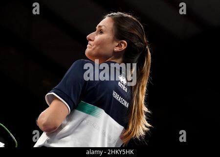 PalaBarton, Perugia, Italien, 05. Februar 2022, Verrascina antonella (1 Grad Arbitro) während des Sir Safety Conad Perugia gegen Consar Ravenna - Volleyball Ital Stockfoto