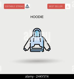 Einfaches Vektor-Symbol für Hoodie. Stock Vektor