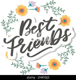 Soul Schwester mit Herz Schriftzug Design beste Freund Vorläufer Bff besties Stock Vektor