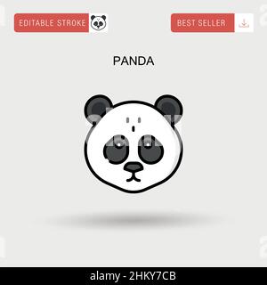 Einfaches Vektorsymbol Panda. Stock Vektor