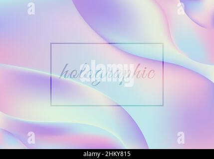 Abstract 3D moderne trendige flüssige oder flüssige dynamische Formen holographischen Hintergrund. Vektorgrafik Stock Vektor