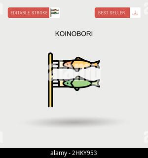 Koinobori einfaches Vektorsymbol. Stock Vektor