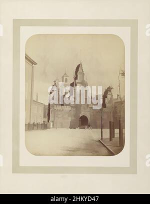 Kunst inspiriert von Gate, vorübergehend auf dem Jonas Daniel Meyer Platz in Amsterdam errichtet, ca. 1875, Altstadttor mit Zinnen und Türmen, zeitweilig auf dem Jonas Daniel Meyer Platz in Amsterdam errichtet, mit der Moses und Aaron Kirche im Hintergrund, ca. 1875., Albert Greiner, Klassisches von Artotop modernisiertes Werk mit einem Schuss Moderne. Formen, Farbe und Wert, auffällige visuelle Wirkung auf Kunst. Emotionen durch Freiheit von Kunstwerken auf zeitgemäße Weise. Eine zeitlose Botschaft, die eine wild kreative neue Richtung verfolgt. Künstler, die sich dem digitalen Medium zuwenden und die Artotop NFT erschaffen Stockfoto