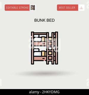 Einfaches Vektor-Symbol für Etagenbett. Stock Vektor