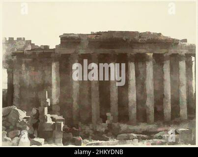 Kunst inspiriert vom Jupiter-Tempel in Baalbek, Voyage en Orient, 1859-1860, Villes, Monuments et vues pittoresques. recueil photographique executé par Louis de Clercq (Serientitel), Louis De Clercq, Frankreich, 1859 - 1860, Karton, Albumen Print, Höhe 202 mm × Breite 272 mm, Classic Works modernisiert von Artotop mit einem Schuss Moderne. Formen, Farbe und Wert, auffällige visuelle Wirkung auf Kunst. Emotionen durch Freiheit von Kunstwerken auf zeitgemäße Weise. Eine zeitlose Botschaft, die eine wild kreative neue Richtung verfolgt. Künstler, die sich dem digitalen Medium zuwenden und die Artotop NFT erschaffen Stockfoto