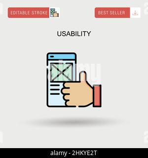 Benutzerfreundlichkeit einfaches Vektorsymbol. Stock Vektor