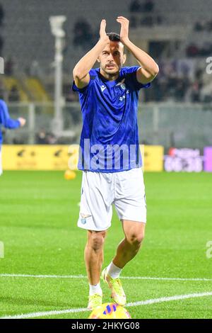 Florenz, Italien. 05th. Februar 2022. Pedro (Lazio) während ACF Fiorentina vs SS Lazio, italienische Fußballserie A Spiel in Florenz, Italien, Februar 05 2022 Quelle: Independent Photo Agency/Alamy Live News Stockfoto