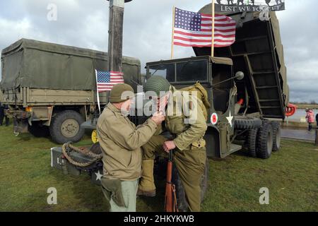 Maldon Essex, Großbritannien. 6th. Februar 2021. Mitglieder der Essex Military Vehicle Association veranstalten ihre jährliche Winterversammlung im Promenade Park in Maldon Essex. Die ausgestellten Ex-Militärfahrzeuge stammen aus militärischen Überschussauktionen, Schrottplätzen, Farmen und Scheunen und wurden von einer Gruppe von Enthusiasten, die die von Essex HMVA registrierte Wohltätigkeitsorganisation bilden, in ihren ursprünglichen Zustand zurückversetzt. Quelle: MARTIN DALTON/Alamy Live News Stockfoto