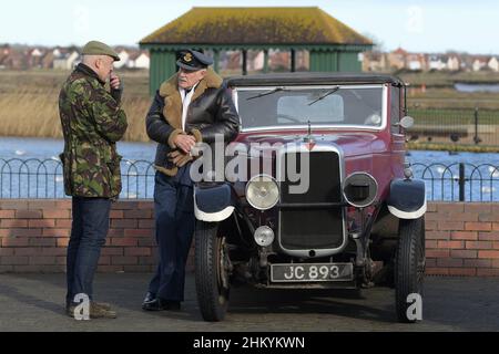 Maldon Essex, Großbritannien. 6th. Februar 2021. Mitglieder der Essex Military Vehicle Association veranstalten ihre jährliche Winterversammlung im Promenade Park in Maldon Essex. Die ausgestellten Ex-Militärfahrzeuge stammen aus militärischen Überschussauktionen, Schrottplätzen, Farmen und Scheunen und wurden von einer Gruppe von Enthusiasten, die die von Essex HMVA registrierte Wohltätigkeitsorganisation bilden, in ihren ursprünglichen Zustand zurückversetzt. Quelle: MARTIN DALTON/Alamy Live News Stockfoto