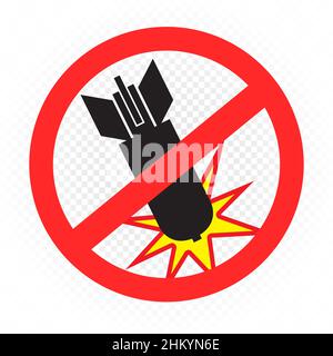 Stop war kein Bombenschild Symbol Aufkleber Stock Vektor