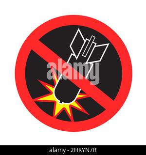 Symbol für das Symbol „No Bombing Stop war“ Stock Vektor