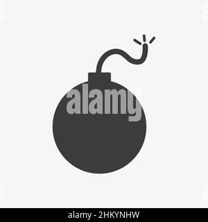 Bombenvektor-Symbol auf weißem Hintergrund isoliert Stock Vektor