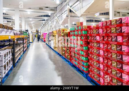 Konditorei und Getränke Insel im Großhandel Supermarkt Costco Stockfoto