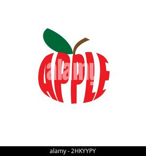 apple-Vektor-Illustration von Buchstaben in Form eines Apfels, Stock Vektor